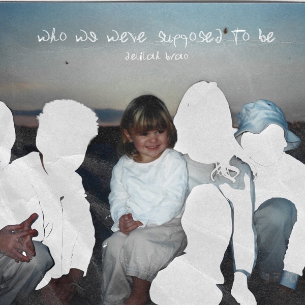 who we were supposed to be single cover — a childhood beach photo with the other figures torn out as white silhouettes
