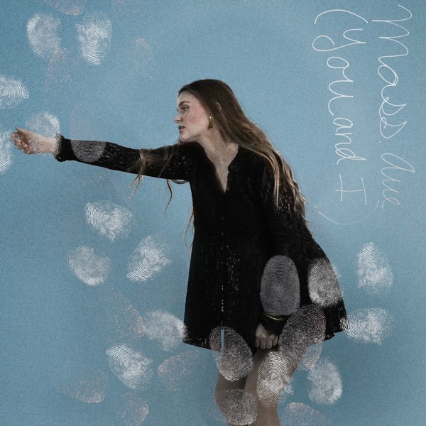Mass. Ave (You and I) single cover — Delilah Brao reaching sideways on chalk-blue backdrop covered in white fingerprints